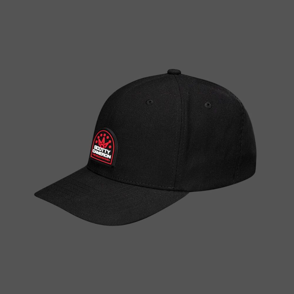 Scotty Cameron Crown Stacked Rubber Patch Flexfit Hat Black - NEW